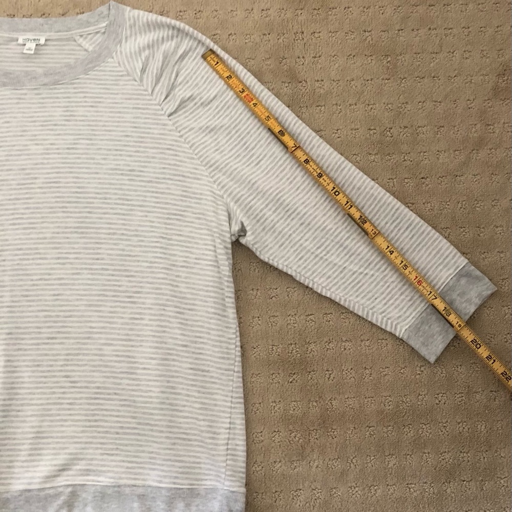 Talbots Haven Well Within Gray Striped Women's Top like new XL - Picture 4 of 6